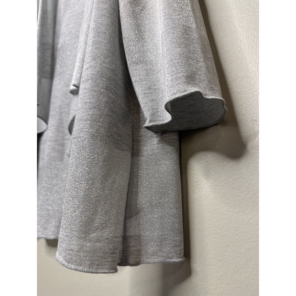 Chico’s Lightweight Silver 3 US XL Open Cardigan Sweater Duster - Picture 4 of 16